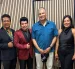 Rafael Correa junto a Fernando Zumba, Máximo Escaleras, Gerardo Morán, Jaime Enrique Aymara, en Bélgica.
