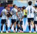 Los jugadores de la selección Argentina celebran uno de los dos tantos con los que vencieron a Austria