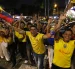 La celebración de los ecuatorianos porque La Tri ganó 2-1 a Alemania.