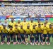 Jugadores de la Selección de Ecuador tras el triunfo contra Alemania.