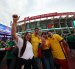 Hinchas asistieron al estadio Azteca para apoyar a la selección de Ecuador.