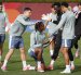 La selección de Suiza en su último entrenamiento.
