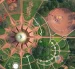 Fotografía, tomada el 28 de febrero de 2026, muestra una vista aérea del Matri Mandir, edificio de gran importancia espiritual para los practicantes del yoga integral, en Auroville.