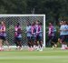 Jugadores de la selección de Inglaterra durante el entrenamiento del sábado, en el Club Universidad en Ciudad de México (México).