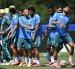 Raphinha y Neymar  en el entrenamiento de Brasil