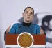 La presidenta de México, Claudia Sheinbaum, habla en una rueda de prensa este martes en el Palacio Nacional de Ciudad de México.