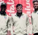 Leonel Quiñónez, Richard Mina y Michael Estrada, jugadores de Liga de Quito.