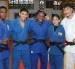 Integrantes de la selección ecuatoriana de judo durante una jornada de entrenamiento.