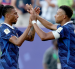 Los futbolistas Kylian Mbappé (der.) y Michael Olise, de Francia, que este 9 de julio mide a Marruecos en el Mundial 2026.