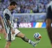 Jugadores de Argentina realizan trabajos de campo en la previa del duelo ante Inglaterra en Atlanta.