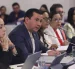 Ferdinan Álvarez, presidente de la Comisión de Fiscalización, durante la audiencia de juicio político contra la exministra de Energía y Minas, Inés Manzano.