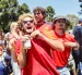 Hinchas españoles festejan la clasificación de su selección a la final del Mundial 2026.