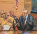 Representación gráfica de Ismael 'El Mayo' Zambada durante una audiencia en Estados Unidos.