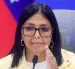 Delcy Rodríguez durante una intervención pública, mientras el gobierno de Trump solicita inmunidad judicial en EE. UU.