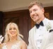 MrBeast y Thea Booysen durante su ceremonia de matrimonio en una isla privada del Caribe.