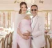Marc Anthony y Nadia Ferreira en el baby shower celebrado antes del nacimiento de su hija Myla.