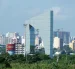 Fotografía de archivo del 19 de noviembre de 2024 que muestra el monumento Aleta del Tiburón en Barranquilla (Colombia).