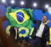 El senador Flávio Bolsonaro (2-d) reacciona en la convención nacional del Partido Liberal de Brasil (PL) este sábado 25 de julio, en San Pablo.