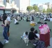 Varias personas se congregan frente a un edificio tras un potente terremoto en la ciudad de Kumamoto, Japón, el 28 de julio de 2026.