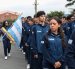Iris Valencia, abanderada de Guayas, fue la encargada de cobijar este martes 28 de julio al equipo albiceleste como despedida, antes de los Juegos.