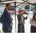 En la Eloy Alfaro y República, el ministro Roberto Luque con la exviceministra de Cultura, Romina Muñoz.