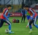 La plantilla de Emelec durante un entrenamiento en el estadio George Capwell.