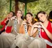 Candidatas de Miss Universo Ecuador 2026 durante la Gira Nacional CNB en un recorrido por un bosque antes de la gala preliminar en Ambato.