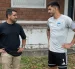 Ronie Carrillo junto al presidente de Emelec, José David Jiménez (i).