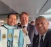 Alejandro Domínguez (centro), presidente de la CONMEBOL, junto a Marco Rubio (izq.) y Claudio Tapia (der.) durante una actividad oficial en el Mundial 2026.