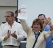 Andrés Roche (izquierda) y Luzmila Nicolalde acudieron este 15 de agosto de 2026 a la inscripción de sus candidaturas.