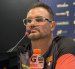 Pablo Trobbiani, director técnico de Barcelona SC, en rueda de prensa.