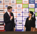 Gilda Alcívar y Carlos Zegarra participaron en la inauguración del Mundial de Judo, que reúne a delegaciones internacionales en Guayaquil.