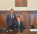 Daniel Noboa junto a Michele Sensi-Contugi en su despacho oficial, en una imagen de archivo.