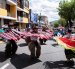 Desfile. Bandas, danzantes y comparsas recorrieron Sangolquí durante una jornada dedicada al maíz y turismo.