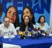 Gabriela Rivadeneira, presidenta de Revolución Ciudadana, durante el anuncio de las candidaturas para Guayas para las elecciones seccionales de 2026.