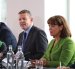 Los líderes nacionalistas John Swinney (Escocia), Rhun ap Iorwerth (Gales), Mary Lou McDonald y Michelle O'Neill (Irlanda del Norte) en Cardiff, el 14 de septiembre de 2026.