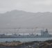 Fotografía que muestra un barco en la Bahía Yorke en las Islas Malvinas.