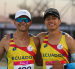 David Hurtado y Jordy Jiménez se abrazan tras subir al podio y conquistar plata y bronce para Ecuador en los Juegos Suramericanos Santa Fe 2026.