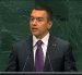 El presidente del Ecuador, Daniel Noboa, durante su discurso en el 81 periodo de sesiones de la Asamblea General de las Naciones Unidas.