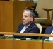 El ministro de Asuntos Exteriores de Irán, Abás Araqchí (c), este miércoles 23 de septiembre durante el discurso del presidente de Irán, Masud Pezeshkian, en la ONU en Nueva York.