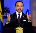 El presidente de Colombia, Abelardo de la Espriella, hablando durante una alocución televisiva este domingo.