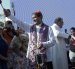 El arzobispo de Guayaquil, Luis Gerardo Cabrera, durante la bendición de mascotas.