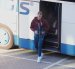 El delantero de la selección de Portugal Cristiano Ronaldo abandona donde entrenaba en Copenhage.