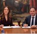 La presidenta de la Asamblea Nacional de Ecuador, Mishel Mancheno, y el presidente del Senado de Colombia, Honorio Henríquez.