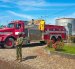 Una foto referencial de la actuación de los bomberos en el incendio en Baeza.