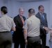 El comandante general de la Policía, Pablo Dávila, y el ministro John Reimberg junto al representante de la Embajada de Estados Unidos, Lawrence Petroni.