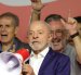 El presidente de Brasil y candidato a la reelección, Luiz Inácio Lula da Silva, luego de conocer los resultados oficiales de la primera vuelta.