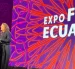 La vicepresidenta María José Pinto, durante su discurso en la inauguración de Expoflor Ecuador 2026, donde habló de la relación entre el Gobierno y el sector florícola.