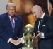 Gianni Infantino (d) junto a Donald Trump, presidente de FIFA y de Estados Unidos, respectivamente.