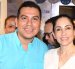 Geovanny Vega junto a la dirigente del correísmo, Luisa González, en un evento de enero de 2025.